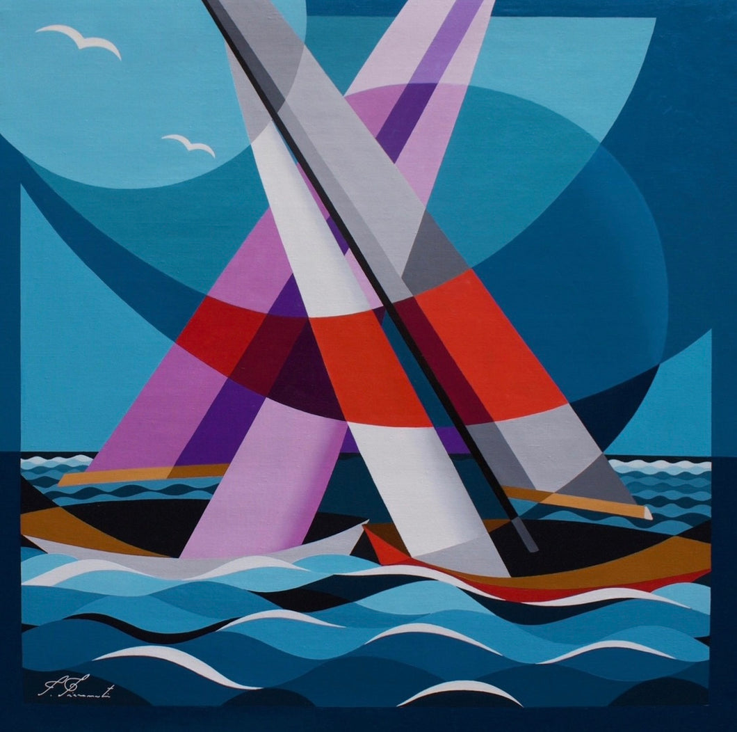 “Strambata “ oil on canvas 100x200